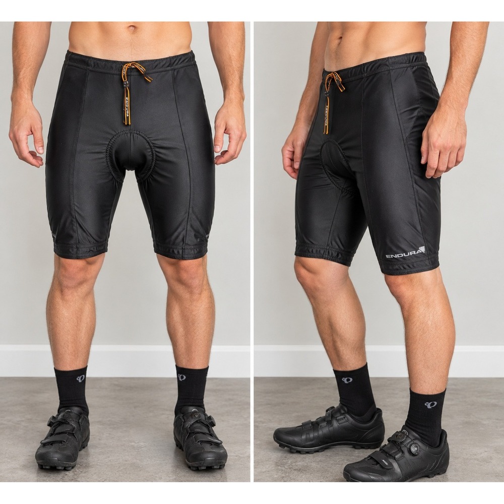 Endura Mens Padded Cycling Shorts Black XL Nylon Elastane Bike Shorts Drawstring